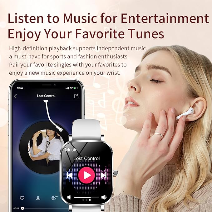 Smart Watches for Women Fitness Tracker for Women Fitness Watch with Heart Rate Monitor Sleep Monitoring Pedometer Calorie Voice Assistant for Android iOS