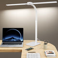 Desk Lamp with USB Charging Port for Home Office 24w Architect Remote Base Dual Task Led Light Modern 5 Color Modes Dimmable Adjustable Gooseneck Double Head Reading Drafting Eye Caring Tall Lamps