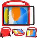 YIHE Kids Case for iPad A16 11th Generation (11" 2025) & 10th Gen (10.9" 2022) | Shockproof Tablet Cover with Built-in Screen Protector & Pencil Holder for iPad 10.9/11 Inch, Red Black