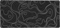 Large Gaming Mouse Pad Black Topographic Contour Mouse Pad with Stitched Edges & Nonslip Rubber Base Extended XXL Long Mousepad Big Desk Mat for Company Office Work, 35.4 x 15.7 in