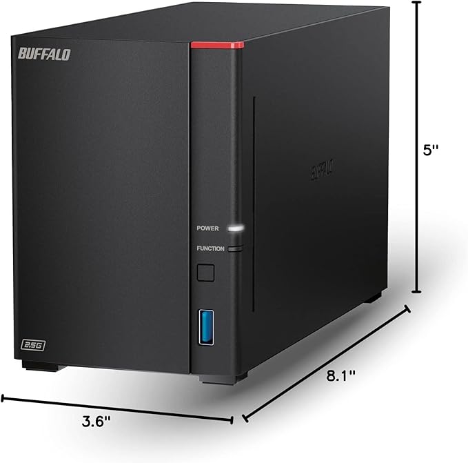 BUFFALO LinkStation 720 16TB 2-Bay Home Office Private Cloud Data Storage with Hard Drives Included/Computer Network Attached Storage/NAS Storage/Network Storage/Media Server/File Server