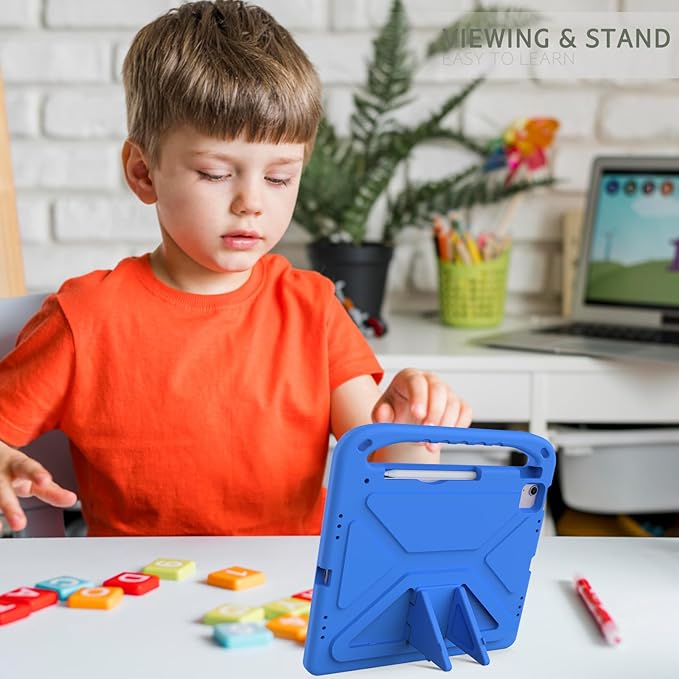 ATOOZ Kids Case for iPad air 13 inch 2024 2025 2026 (M2 M3 M4) /iPad Pro 13 inch (M4 M5), Cover with Shockproof Handle Stand for iPad Pro 13 7th /8th Gen 13" Tablet (Blue)