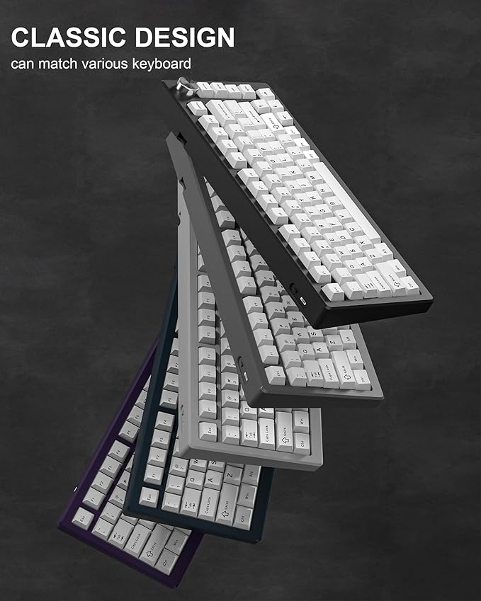 Womier Double Shot PBT Keycaps Set 138 Keys, Cherry Profile Custom Keycaps 60 65 75 100 Percent for 61/64/68/84/87/100/104/108 Retro Gaming Mechanical Keyboard, White