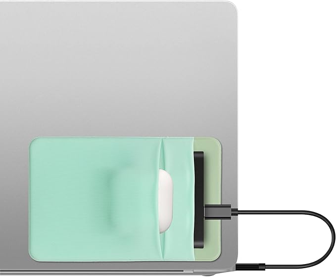 kwmobile Elastic Sleeve Compatible with SanDisk Portable SSD, Samsung T7, Crucial X8, HDD Case - Stretchy Elastane Adhesive External SSD Holder - 10x7cm & 8x7cm Pockets - Pastel Green
