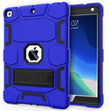 CCMAO for iPad 9th Generation Case, iPad 8th 7th Generation Case, iPad 10.2 Inch 2021/2020/2019 Case, Heavy Duty Rugged Shockproof Protective Cover with Kickstand, Dark Blue+Black