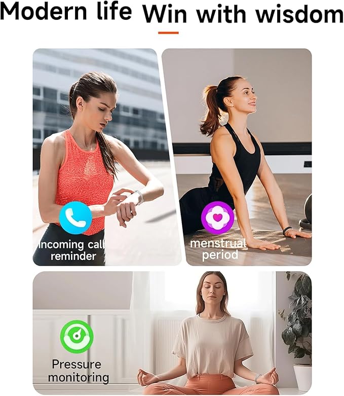 Health Smart Bracelet,Fitness Tracker with Heart Rate, Sleep Monitoring, Blood Oxygen, Step Counting for iOS and Android, No Subscription Fee, Waterproof(Silver)