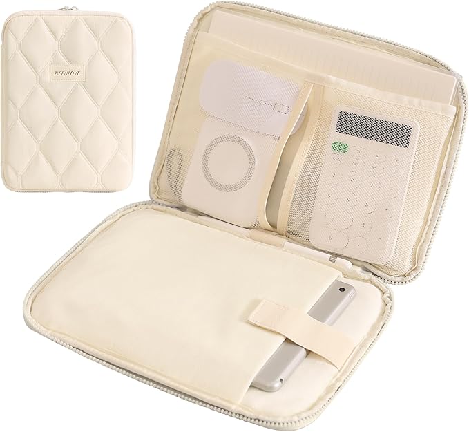 Veki 9-11 Inch Tablet Sleeve Bag, Travel Carrying Case for iPad 11-inch A16 2025, iPad Pro M5/M4 11", iPad Air M3/M2 11", iPad 10.9", 11" Galaxy Tab S11/A9+/S9/S8, iPad Bag Fit Magic Keyboard (Beige)