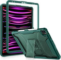 VIKESI Kickstand Protective Case for iPad Pro 12.9 6th / 5th / 4th / 3rd Generation (2022/2021/2020/2018 Released), Matte Frosted Scratch Resistant Back, TPU Shockproof Frame, Midnight Green