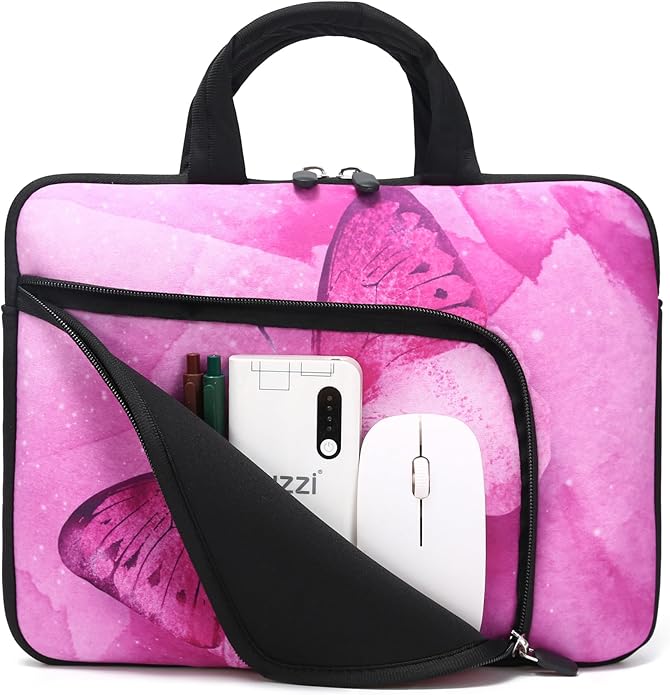 11.6 12 12.5 inch Two Pockets Laptop Sleeve Chromebook Case Ultrabook Case Notebook Tablet Case Neoprene Handle for Men Women