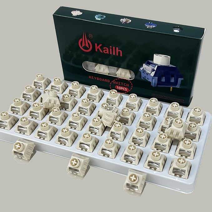 Zjmehty Kailh Box Ice Cream PRO MAX Switches for Mechanical Keyboard,5-pin Linear/45gf/Pre lubed/upgrated POM Material/Stronger Reboud Switches(Ice Cream PRO,10pcs)