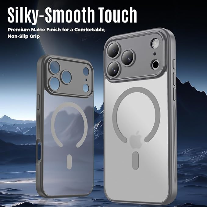 Symcele Designed for iPhone 17 Pro Case, Compatible with MagSafe, [Camera Protection] [15FT Military Drop Protection] Shockproof Translucent Matte Anti-Slip Phone Case, 6.3", Natural Titanium