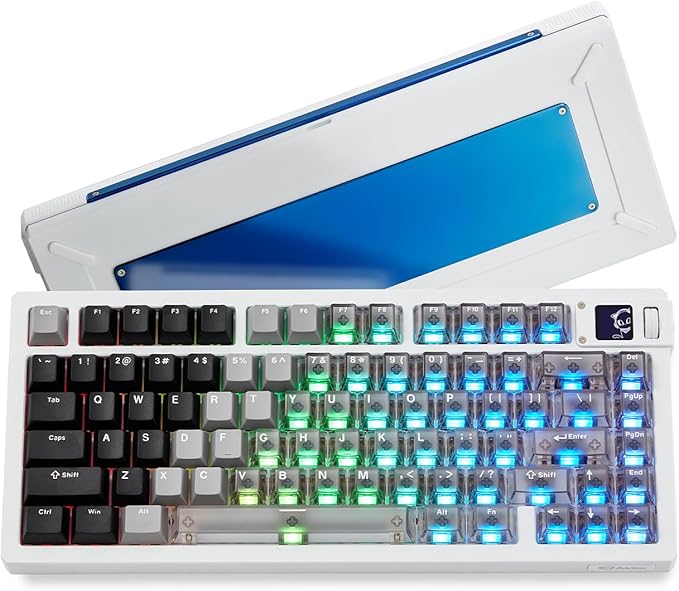 Akko MOD007 V5 HE Wired Rapid Trigger Gaming Keyboard Quick Release Aluminum Wired Keyboard with Personalized Screen Aluminum Plate White, Astrolink Switch