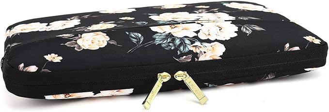 KAYOND 15 inch Laptop Sleeve, Compatible with MacBook pro 15.4 ，MacBook Air 15.4 MacBook pro 16 and 15.6 inch Notebook Computer, Water Repellent Laptop Bag,Shockproof case(15-15.6 inch, Black Peony)
