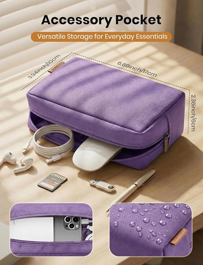 DOMISO 17.3 inch Laptop Sleeve Case Water Resistant Shockproof Protective Computer Bag for 17.3" Notebook/HP Pavilion Envy 17/IdeaPadm/MSI/LG Gra with Accesory Bag,Purple