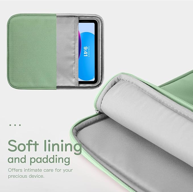Dadanism 9-11" Tablet Sleeve Bag Carrying Case for iPad (A16) 11th Gen 11", iPad 10th Gen 10.9" Air 5/4, iPad Air M4/Pro 11", iPad 9/8/7th, Galaxy Tab A11+ Plus 11", Remarkable 2 10.3", Dark Green