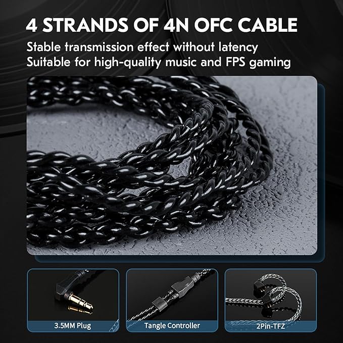 CCZ DC02 USB C Earbuds Wired with Microphone, Dual Magnetic Circuit DD IEM Earbuds,in Ear Type C Headphones with mic, Powerful Bass, Lightweight, Type-C Wired Earphones with Tangle-Free Flat Cable