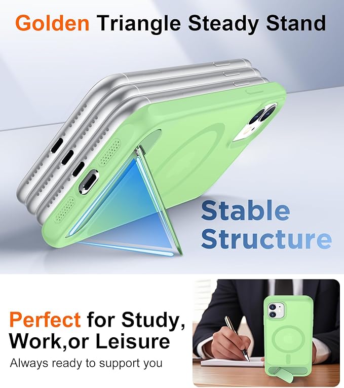 Magnetic Compatible with iPhone 11 Phone Case, [Built-in Invisible Kickstand][Compatible with MagSafe] [Military Grade Shockproof] Slim Translucent Matte Phone Case for iPhone 11 6.1"
