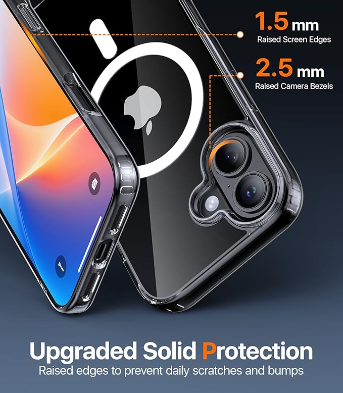 Magnetic for iPhone 17 Case,[Anti-Slip][Compatible with MagSafe][Military Grade Drop Protection] Shockproof Protective Translucent Matte Phone Case for iPhone 17 Case,Clear
