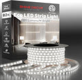 Shine Decor LED Strip Light Easy Connectable, 6000K Cool White Cold Resist Weatherproof Plug-in for Indoor Outdoor, 101 LM/FT Dimmable Bright Eco Rope Lighting 82FT, 120V Whole Set ETL Listed