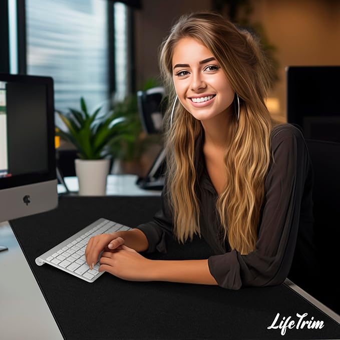 LifeTrim Huge 46”x17” 5mm Gaming Mouse Pad Large Mouse Pad for Desk Gaming Giant Black XXL Thick Long Extra Large Extended Big Gamer Desk Mat