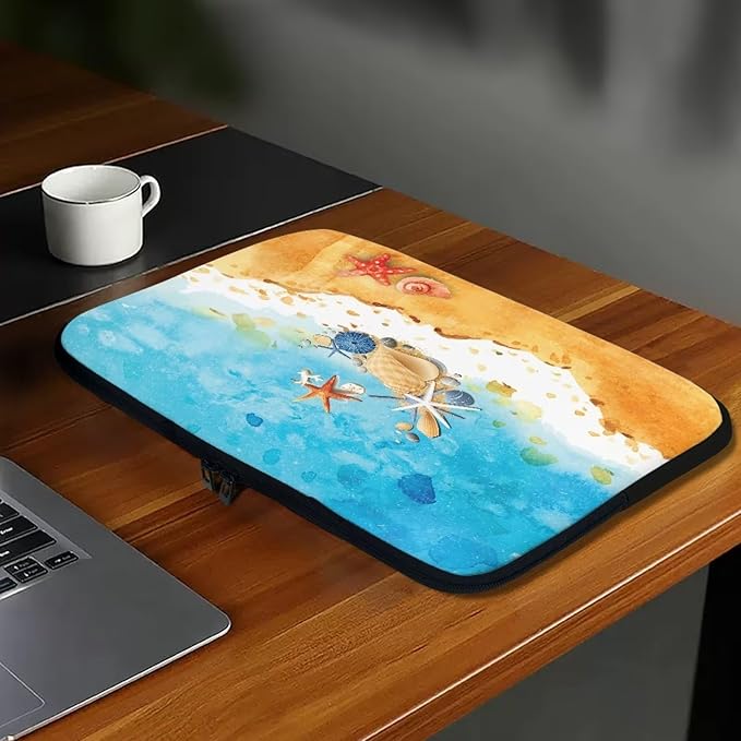 Beach Laptop Protective Sleeve for Women Men Zippered Pouches with Humanize Design Suitable for Daily Use Travel School Office Neatly Organizers 13 Inch