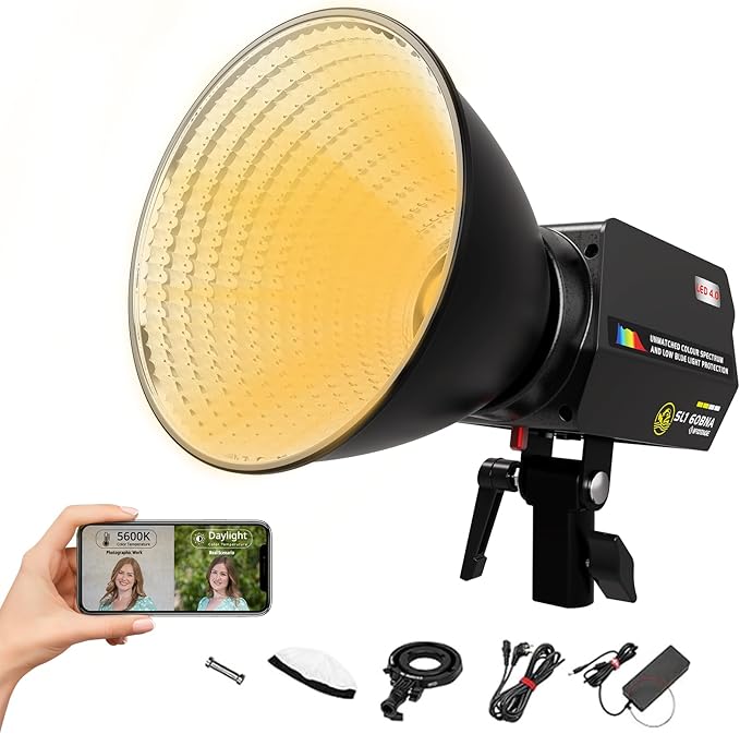 IFOOTAGE LED Video Light 70W SL1 60BNA Bi-Color Photography Lighting,2700-6500K Continuous Output Lighting,Portable Video Lighting for Video Recording,Studio,App Control
