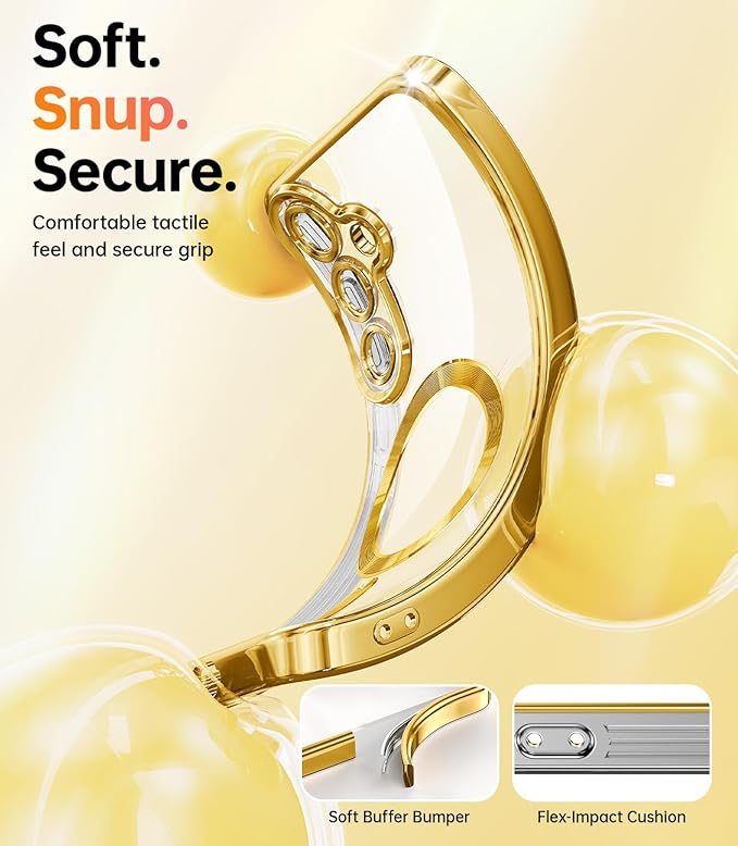 Meifigno Case Designed for Samsung Galaxy S25 6.2 inch, [Compatible with MagSafe] [2X HD Screen Protectors] [Glitter Card & Wrist Strap] Surround Lens Protection Case for Samsung Galaxy S25, Gold
