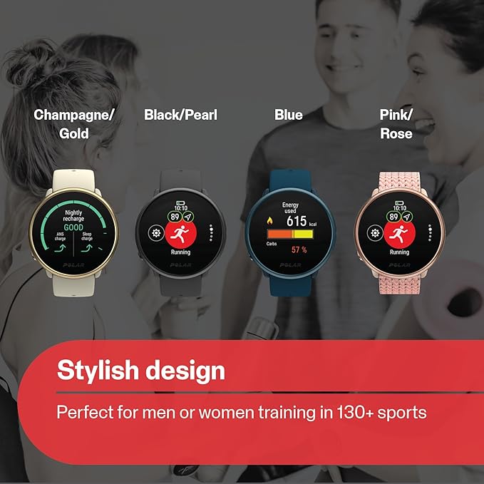 POLAR Ignite 2 Series Water Resistant Smartwatch with GPS, Heart Rate Monitoring, Sleep Analysis and Personalized Fitness Tracking, S-L, for Men or Women, Black