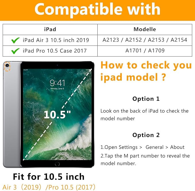 ROISKIN for iPad Pro 10.5 Case 2017/iPad Air 3rd Generation Case 2019, Rugged Heavy Duty Protective Cover with Screen Protector Pencil Holder, 360° Swivel Stand/Handle, Shoulder Strap for Kids