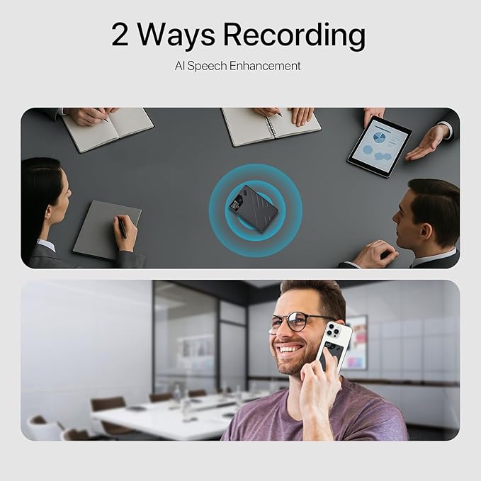 Ai Voice Recorder, Note Voice to Text Recorder W/Magnetic Case, App Control, Transcribe & Summarize with by Chatgpt, Support 112 Languages, 64GB Memory, Audio Recorder for Lectures, Meetings, Calls