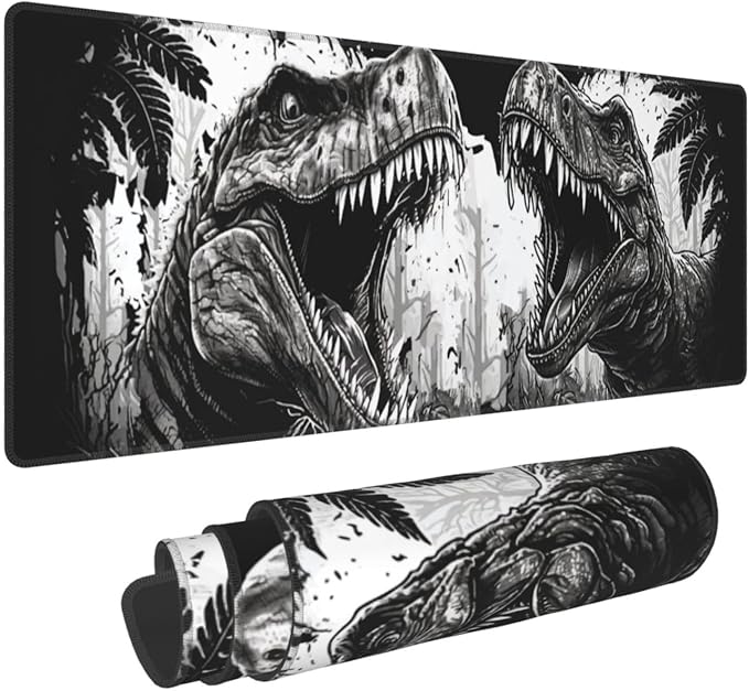 Dinosaur Mouse Pad XL Large Mousepad Non Slip Rubber Base Desk Mat for Laptop Computer Gaming 31.5" X 12"