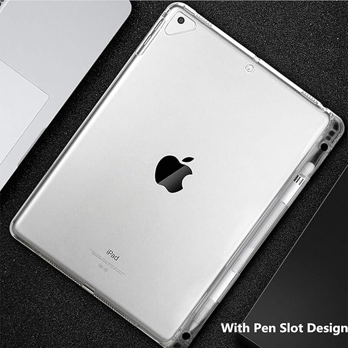 Clear Case for iPad mini 5/4/3/2/1 Cover 7.9" (iPad mini 5th/4th/3rd/2nd/1st Generation) with Pencil Holder Lightweight Crystal Transparent Shockproof Soft TPU Back Protective Shell, Clear