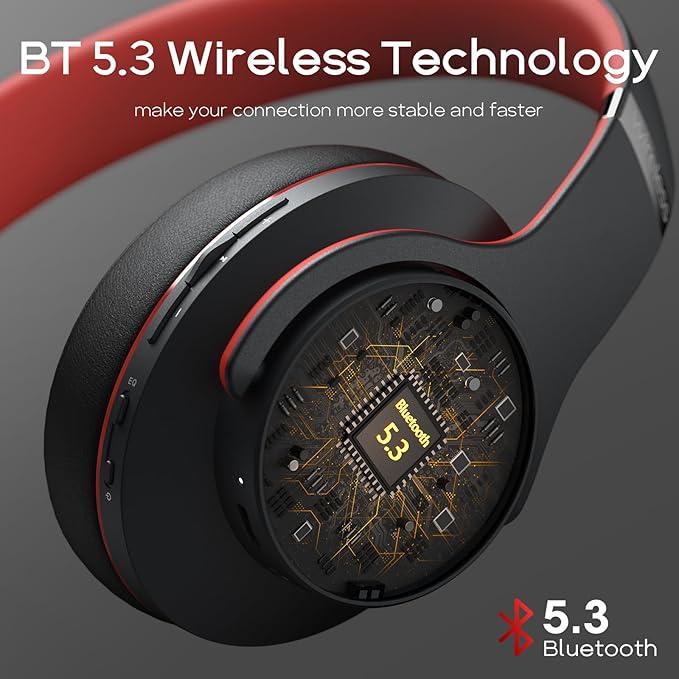 DOQAUS Bluetooth Headphones Over Ear, 90H Playtime, 3 EQ Modes, HiFi Audio, ENC Mic, Reinforced Durable Frame & Soft Earpads for Extended Wear, Phone, PC, Travel
