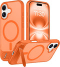 Magnetic Compatible with iPhone 16 Plus Case, [Built-in Invisible Kickstand][Compatible with MagSafe][Military Grade Shockproof] Slim Translucent Matte Phone Case for iPhone 16 Plus 6.7"