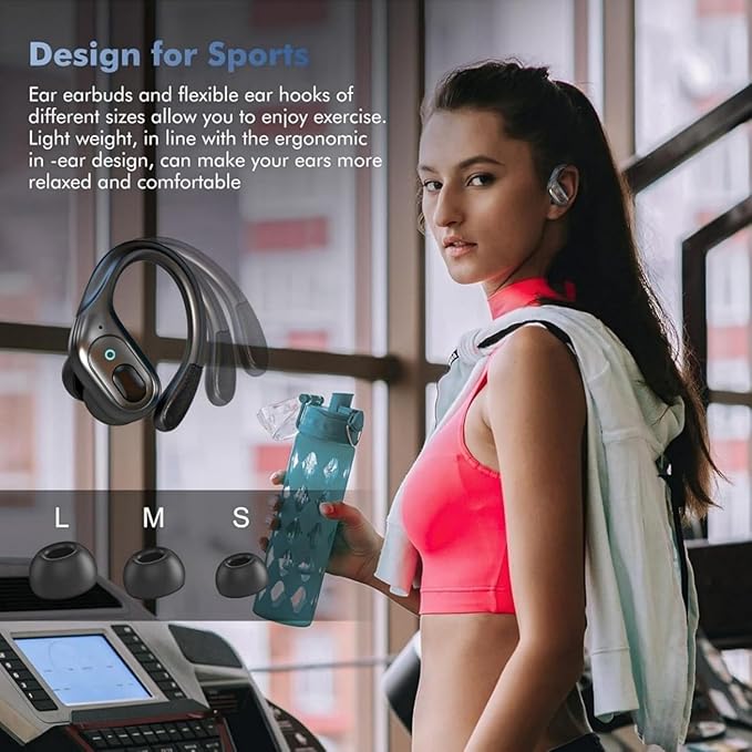 sajawass Wireless Earbuds, Sports Bluetooth Headphones, 75Hrs Playtime Ear Buds with LED Power Display, Noise Canceling Headset, IPX7 Waterproof Earphones for Workout/Running