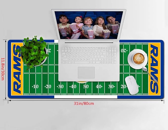 Large Gaming Mouse Pad, Mousepad with Non-Slip Rubber Base for Laptop Computer Desktop Keyboard,Football Fans Boy Husband Gift Yellow Design Mat