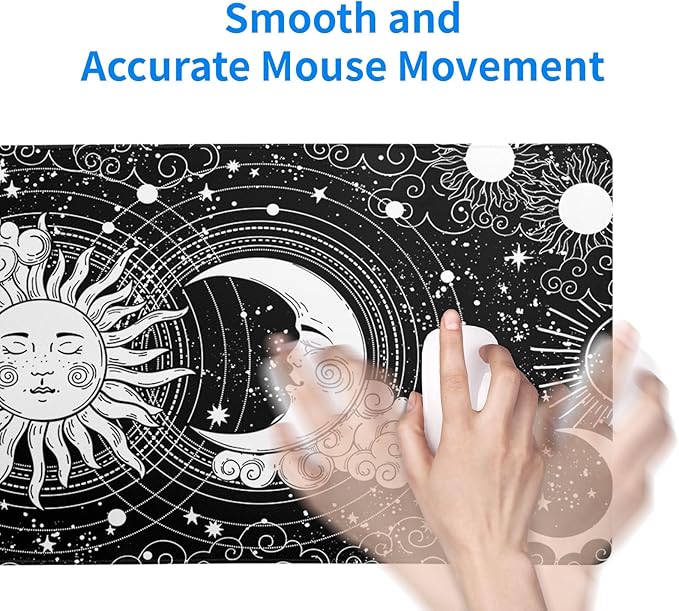 Magic Astrology Extended Big Mouse Pad Large, Gaming Mouse Pad Desk Pad,27.6x11.8 Inch Long Computer Keyboard Mouse Mat Black Mousepad with 3mm Non-Slip Base and Stitched Edge for Gaming and Office