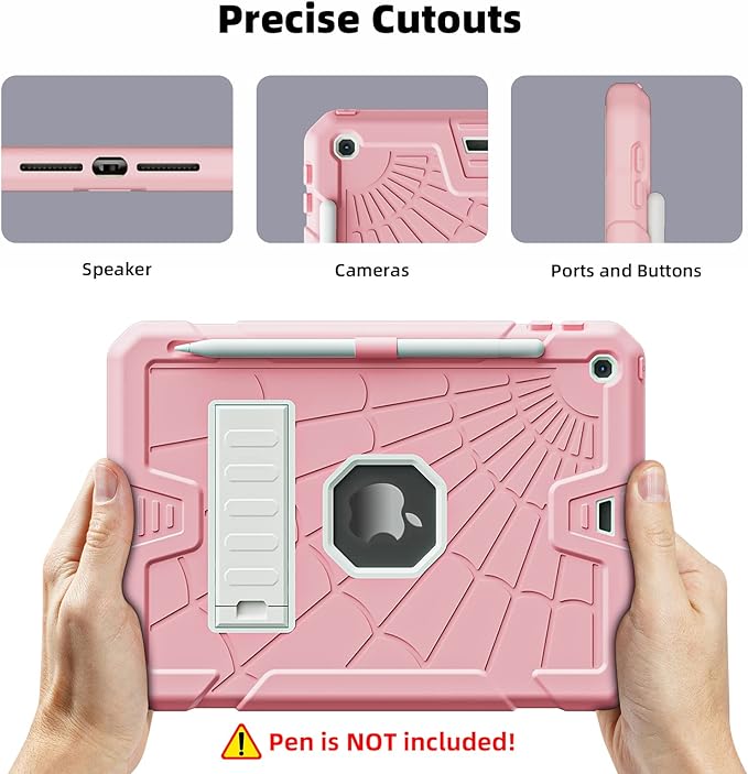 TSQQST iPad 9.7 Inch Case 6th 5th Generation 2018 2017 for Kids Girls | 6th Generation iPad Case with Pencil Holder & Stand | Slim Cute Case for iPad 5th Generation A1893 A1822 A1954 A1823 | Pink