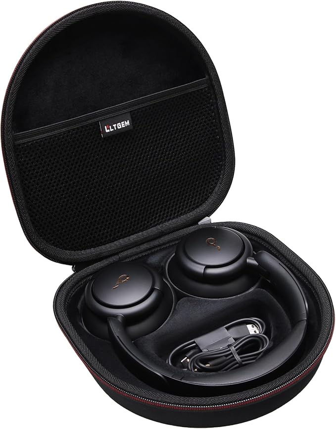 LTGEM Case Compatible with Anker Soundcore Life Q20i / Q20 / Q30 / Q45 Hybrid Active Noise Cancelling Headphones, Black