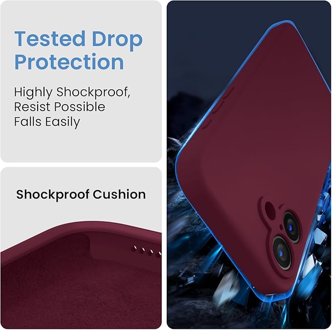 FireNova Designed for iPhone 16 Plus Case, Silicone Upgraded [Camera Protection] Case, Soft Anti-Scratch Microfiber Lining Inside, 6.7 inch, Plum