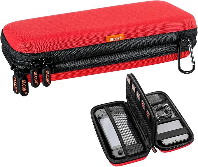 Double-Layer Hard Carrying Case Electronics Organizer - Multi-Pocket Zipper Travel Case Tech Accessories Storage Pouch Bag for Charger, Apple Pencil, Power Bank, Phone, USB Flash Drive, Cord, Cable