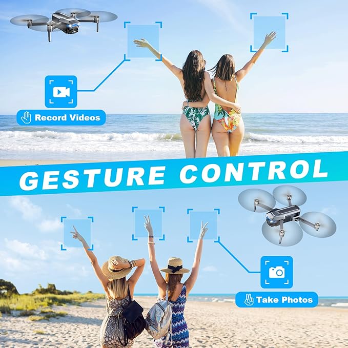 GPS Drones with Camera for Adults 4K, FPV Drone Under 249g with Brushless Motor, GPS Auto Return, Follow Me, Waypoint Flight, Foldable Drone with Gesture Control, 46Mins with 2 Batteries, Black Gray