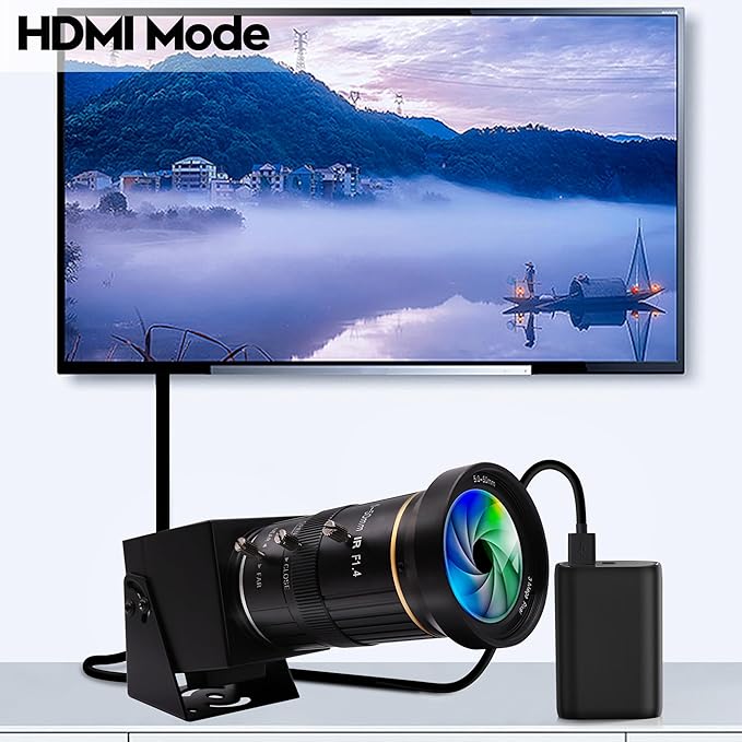HDMI 4K USB Camera for Live Streaming 10X Variable Focus PC Webcam USB HDMI Simultaneous Output Video Conferencing Close up Zoom in and Out Web Camera for Online Teaching Training
