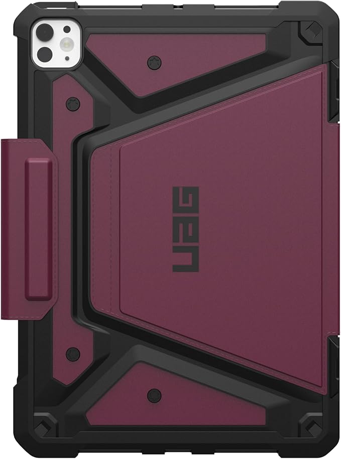 URBAN ARMOR GEAR UAG Designed for iPad Pro 11" Case M5 2025 6th Gen, M4 2024 5th Gen A3357 A3358 A3359 A2836 A837, Adjustable Multi-Angle Stand Folio Cover w/Pencil Holder, Metropolis SE Bordeaux