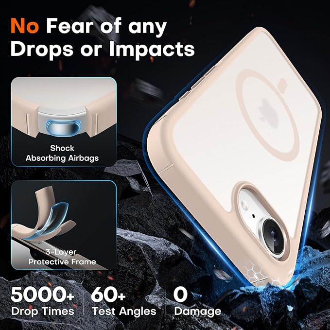 TOCOL for iPhone 17e Case, Compatible with Magsafe, Military Drop Protection, Slim Translucent Matte Shockproof for iPhone 17 e Case 6.1 inch (Desert)