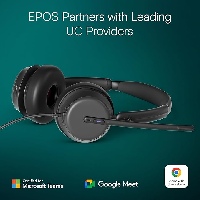 EPOS Impact 860T ANC Dual-Sided Wired Headset with Active Noise Cancellation, Microsoft Teams Certified, USB C and USB A, Super Wideband Audio, Ideal for Office Calls, Zoom, Home & Hybrid Work, Black