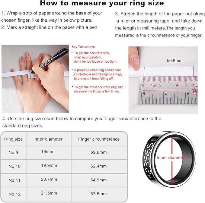 Smart Health Ring with Screen,for Women Men Fitness Tracker with Heart Rate, Blood Oxygen, HRV, Sleep Monitoring, Step Counting, IP68 for iPhone and Android, No Subscription Fee (Gold, 11#)