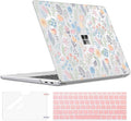 Slim Protective Case for Microsoft Surface Laptop 13 inch Copilot+PC 2025 (Model 2095), Lightweight Anti-Scratch Printed Pattern Plastic Hard Shell Case Cover, Starry Sky Flowers