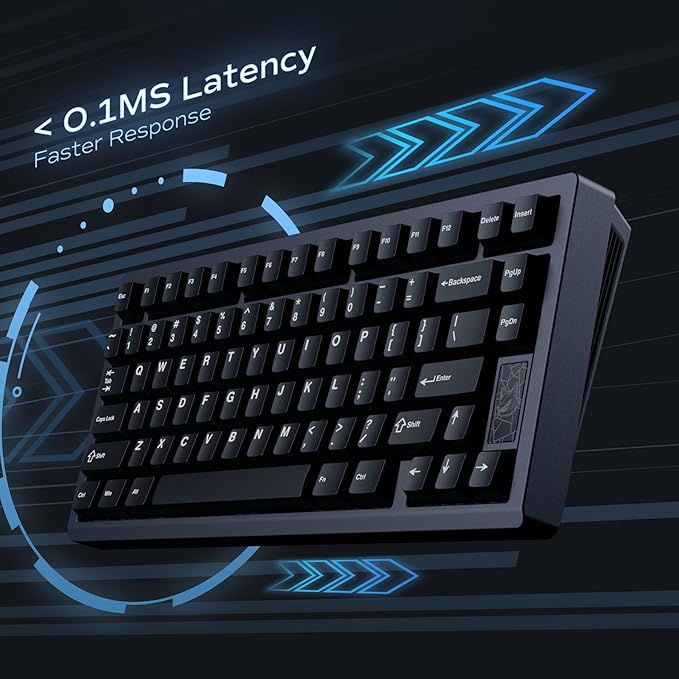 Mechanical Keyboard, Chilkey Slice75 HE Gaming Keyboard Wired, 75% Hall Effect Magnetic Aluminum Keyboard with WS Flux HE Clacky Switch, Rapid Trigger, 8K Polling, Per-Key RGB Custom, PC/Mac Support