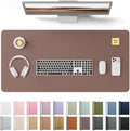 YSAGi Leather Desk Protector, Office Mat, Large Mouse Mat, Non-Slip PU Leather Blotter, Laptop Desk, Waterproof Writing Pad for Office and Home (Chocolate, 35.4" x 17")
